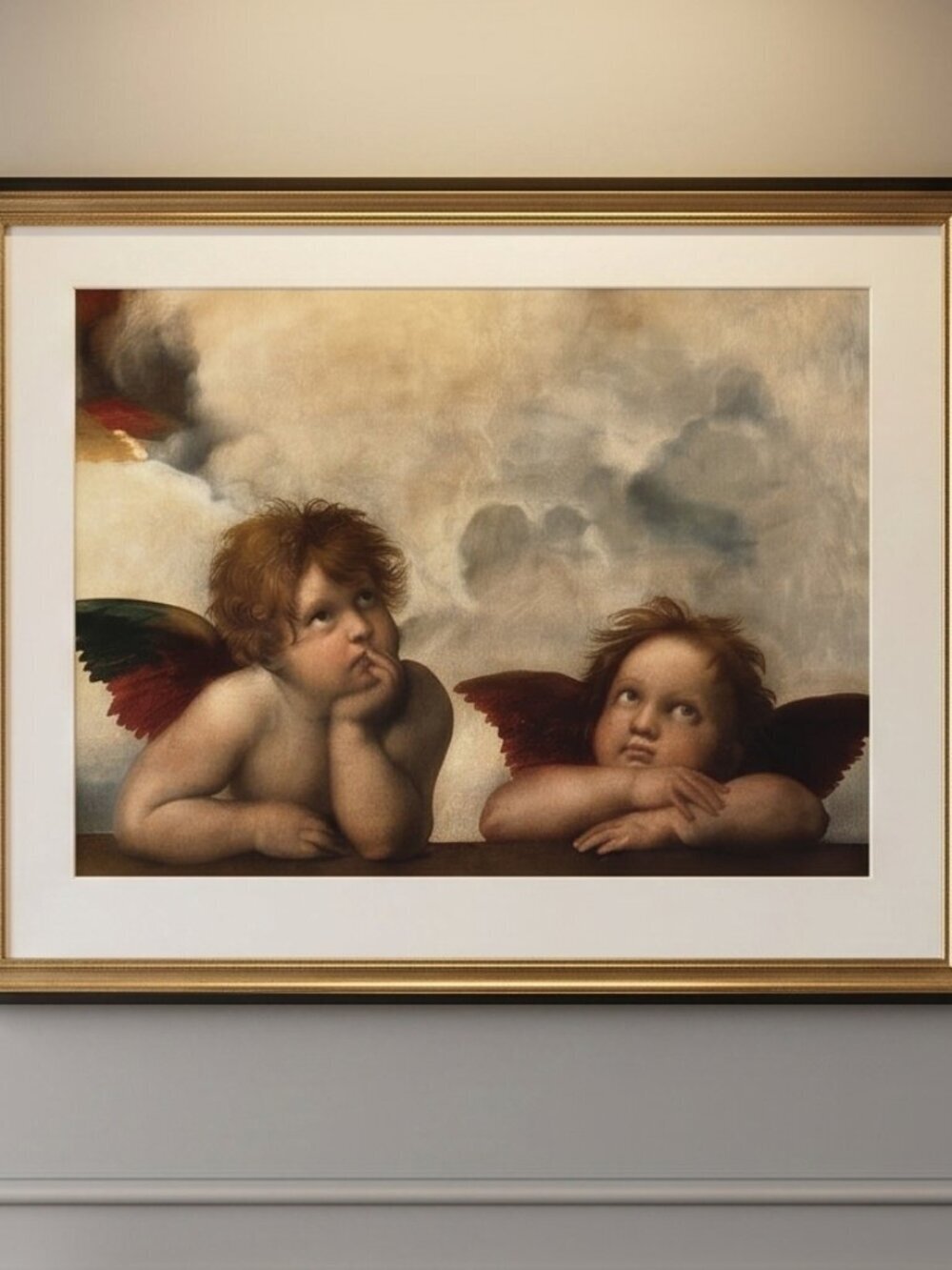 Raphael Cherub Renaissance Angel Cupid Painting Madonna Print NWT Gift XMAS